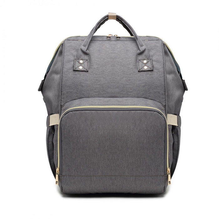 E6814 - MISS LULU MULTI FUNCTION BABY DIAPER CHANGING BACKPACK - GREY