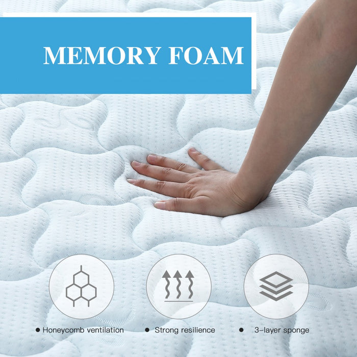 MTS004 - Good Nite Hybrid Memory Foam & Spring Mattress – Pressure Relief, Motion Isolation & Breathable Support - 135×190×18cm