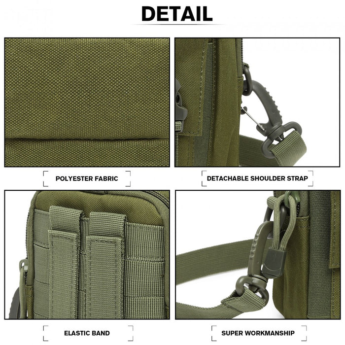 S2053 - Kono Casual Small Canvas Cross Body Bag - Green