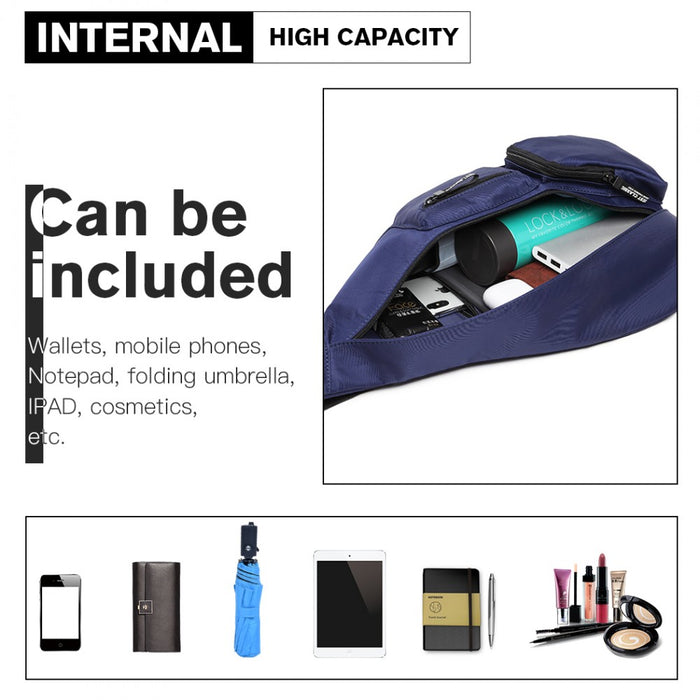 LB1934 - Miss Lulu Casual Single Strap Sling Backpack - Navy