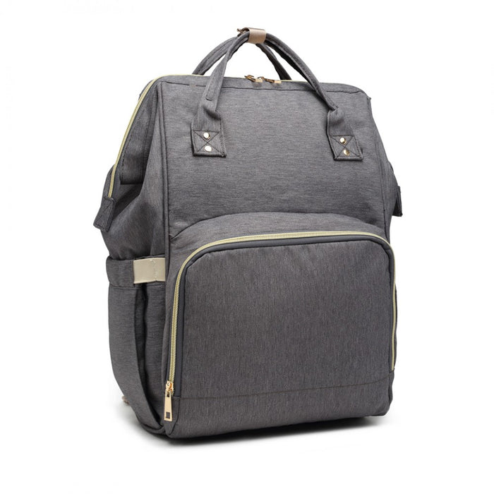 E6814 - MISS LULU MULTI FUNCTION BABY DIAPER CHANGING BACKPACK - GREY