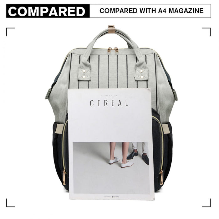 E6814 - MISS LULU MULTI FUNCTION BABY DIAPER CHANGING BACKPACK - BLACK