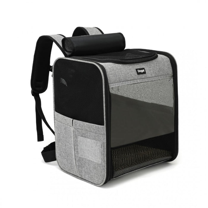PTD2440 - Dogat Foldable And Durable Pet Backpack Carrier Travel Bag for Cats and Small Dogs - Grey