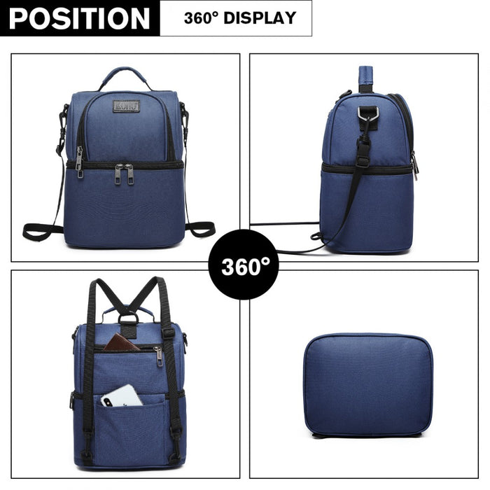 E1958-KONO INSULATED COOL BAG FAMILY LUNCH BOX - NAVY