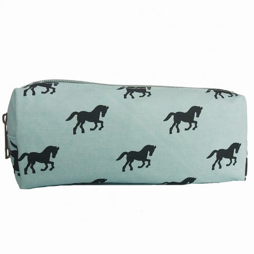 Pc - Miss Lulu Canvas Pencil Case Horse Blue - Image 1