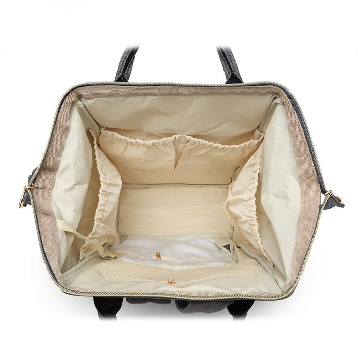 E6814 - MISS LULU MULTI FUNCTION BABY DIAPER CHANGING BACKPACK - GREY