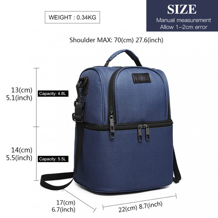 E1958-KONO INSULATED COOL BAG FAMILY LUNCH BOX - NAVY