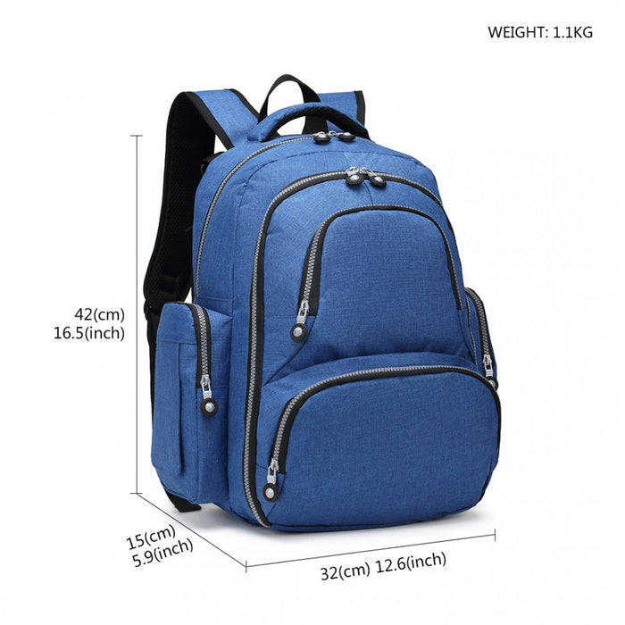 E6706 - Kono Large Capacity Multi Function Baby Diaper Backpack - Blue