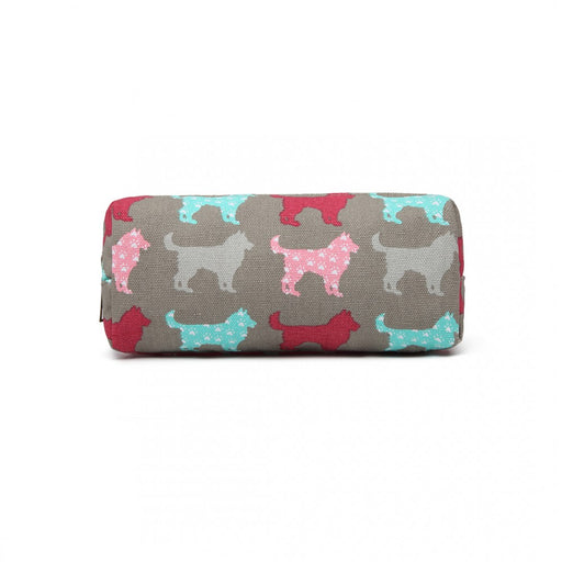 Pc - Miss Lulu Canvas Pencil Case Dog Grey - Image 1