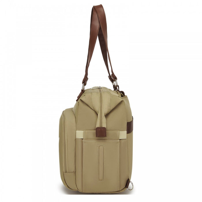 BCK2503 - Kono Large Nappy Changing Tote Bag with Shoe Compartment, Insulated Pockets & Waterproof Zip Pocket - Khaki