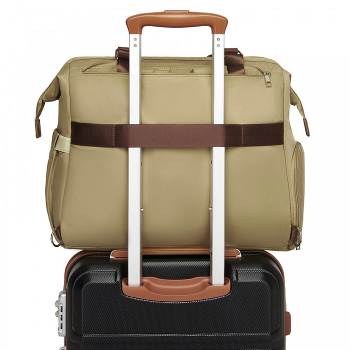 BCK2503 - Kono Large Nappy Changing Tote Bag with Shoe Compartment, Insulated Pockets & Waterproof Zip Pocket - Khaki