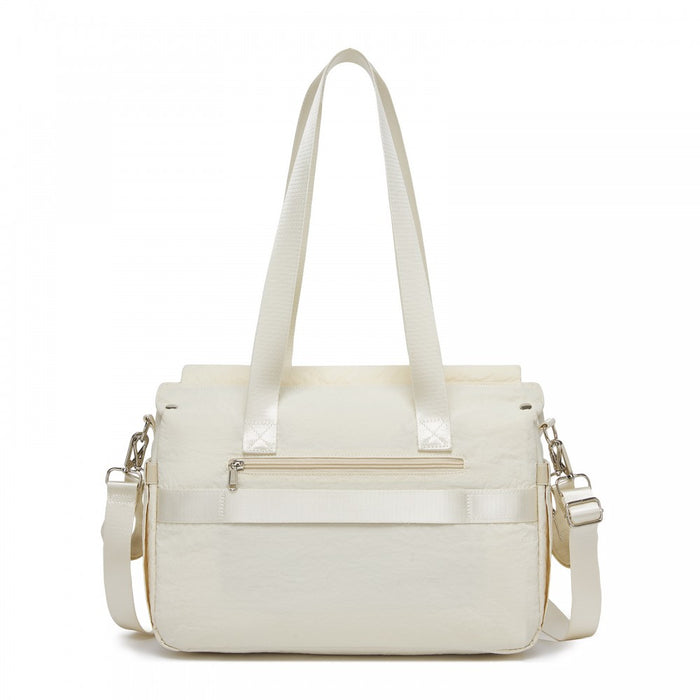 BCM2517 - Miss Lulu Stylish and Spacious Maternity Diaper Bag with Insulated Baby Bottle Pockets,Wet-Dry Separation,Stroller Strap - Beige