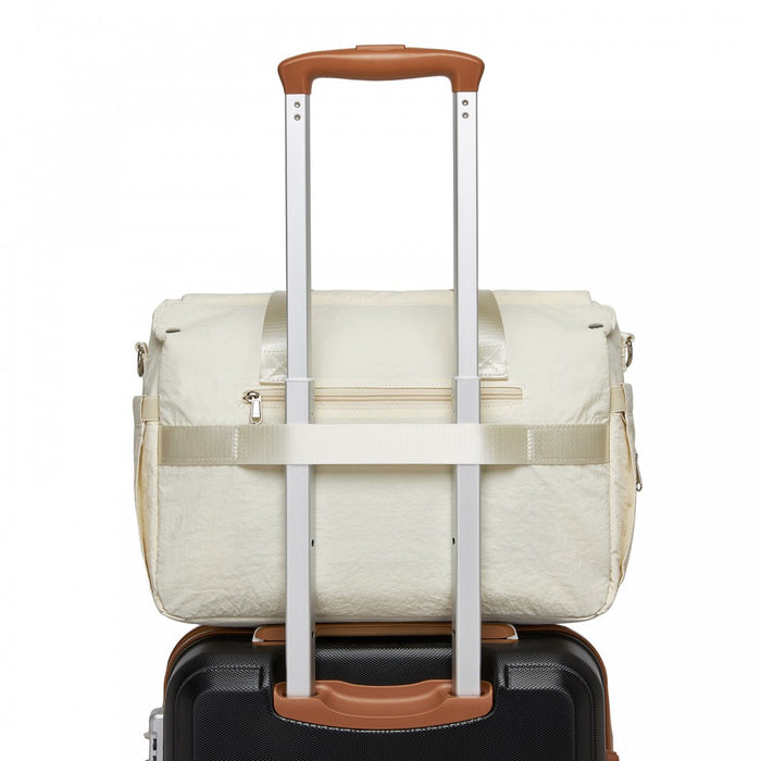 BCM2517 - Miss Lulu Stylish and Spacious Maternity Diaper Bag with Insulated Baby Bottle Pockets,Wet-Dry Separation,Stroller Strap - Beige