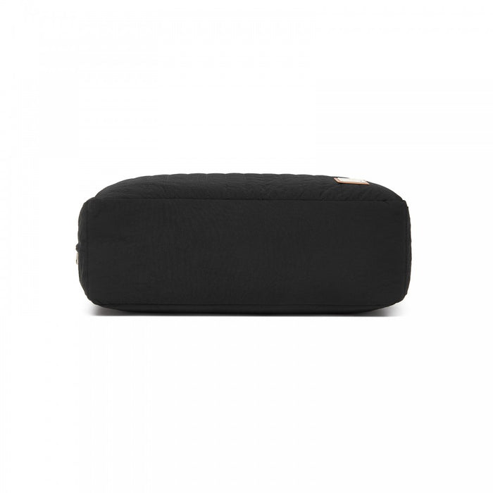 BCM2517 - Miss Lulu Stylish and Spacious Maternity Diaper Bag with Insulated Baby Bottle Pockets,Wet-Dry Separation,Stroller Strap - Black