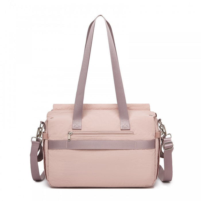 BCM2517 - Miss Lulu Stylish and Spacious Maternity Diaper Bag with Insulated Baby Bottle Pockets,Wet-Dry Separation,Stroller Strap - Pink