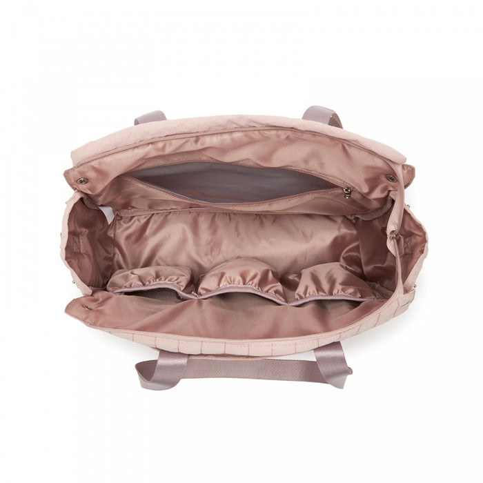 BCM2517 - Miss Lulu Stylish and Spacious Maternity Diaper Bag with Insulated Baby Bottle Pockets,Wet-Dry Separation,Stroller Strap - Pink