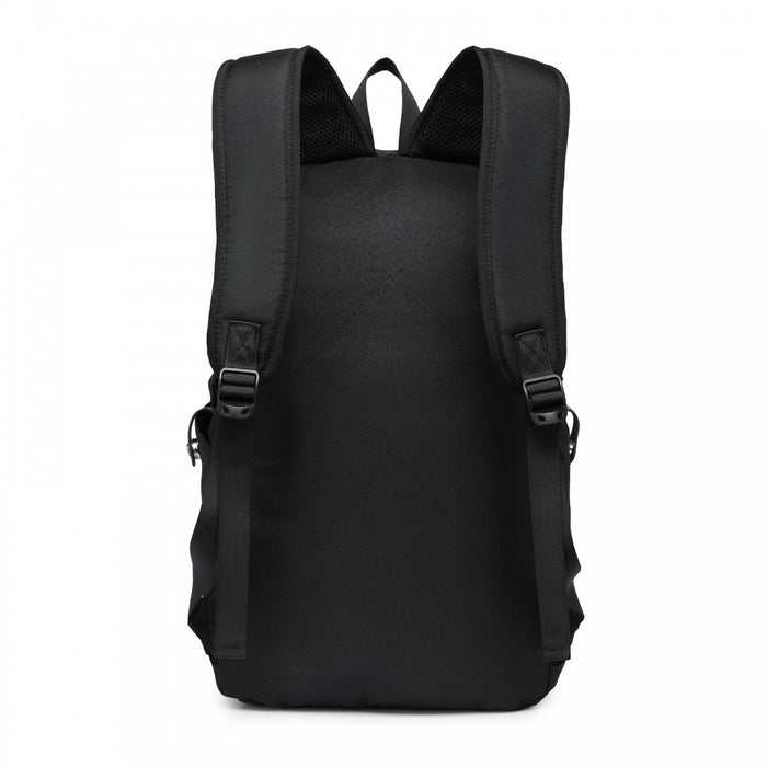 BPK2426 - Kono Minimalist Design Tech Backpack with USB & Type-C Port and Laptop Compartment - Black