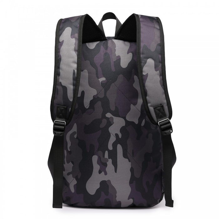 BPK2426 - Kono Minimalist Design Tech Backpack with USB & Type-C Port and Laptop Compartment - Camo