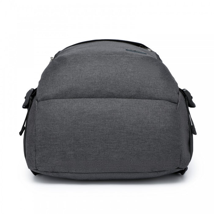 BPK2426 - Kono Minimalist Design Tech Backpack with USB & Type-C Port and Laptop Compartment - Dark Grey