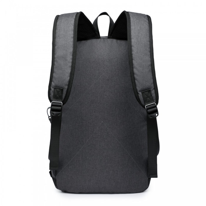 BPK2426 - Kono Minimalist Design Tech Backpack with USB & Type-C Port and Laptop Compartment - Dark Grey