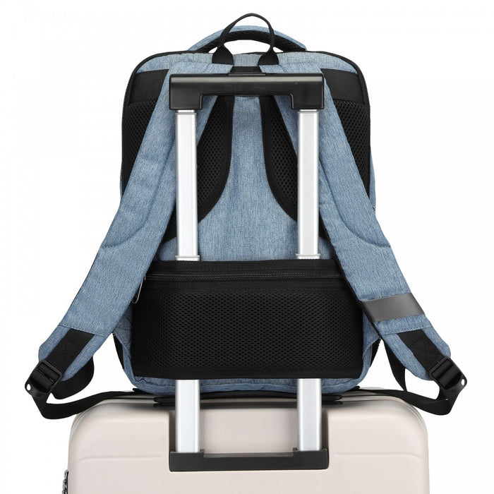 BPK2442 - Kono Commuter Laptop Backpack with USB & Type-C Port, Anti-Theft Pocket, Organised Storage - Blue