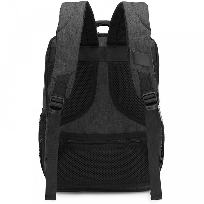 BPK2442 - Kono Commuter Laptop Backpack with USB & Type-C Port, Anti-Theft Pocket, Organised Storage - Black