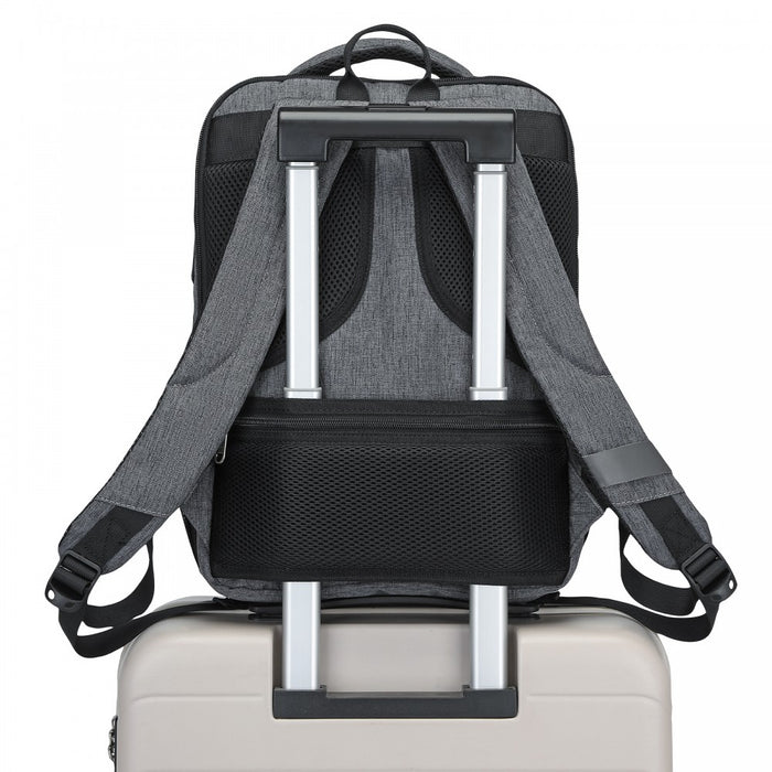 BPK2442 - Kono Commuter Laptop Backpack with USB & Type-C Port, Anti-Theft Pocket, Organised Storage - Grey