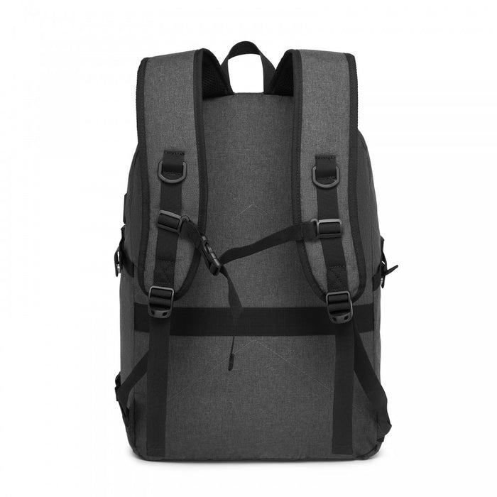 BPK2501 - Kono Modern Urban Style Laptop Backpack – School & Commuter Rucksack with USB & Type-C Charging Port - Dark Grey