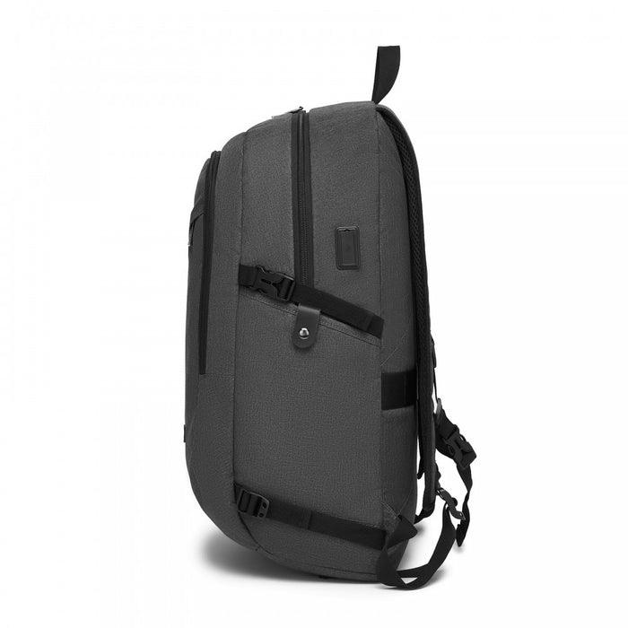 BPK2501 - Kono Modern Urban Style Laptop Backpack – School & Commuter Rucksack with USB & Type-C Charging Port - Dark Grey
