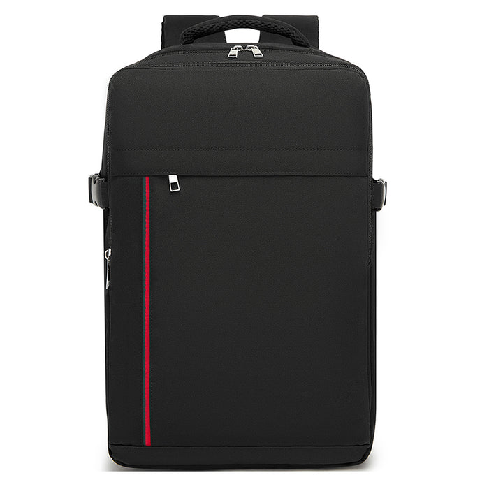 BPK2504 - Kono 20L Cabin Backpack with Red Trim for 15.6” Laptop – Water-Resistant Travel Daypack with Luggage Strap - Black