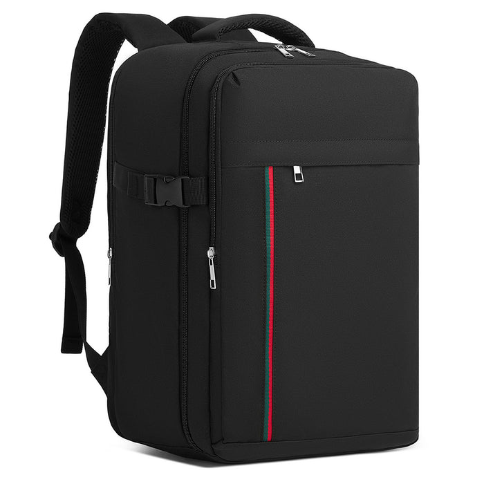 BPK2504 - Kono 20L Cabin Backpack with Red Trim for 15.6” Laptop – Water-Resistant Travel Daypack with Luggage Strap - Black