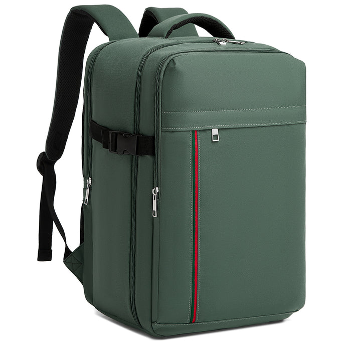 BPK2504 - Kono 20L Cabin Backpack with Red Trim for 15.6” Laptop – Water-Resistant Travel Daypack with Luggage Strap - Green