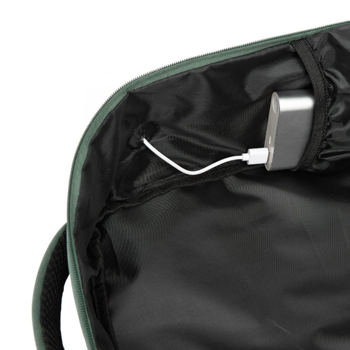 BPK2504 - Kono 20L Cabin Backpack with Red Trim for 15.6” Laptop – Water-Resistant Travel Daypack with Luggage Strap - Green