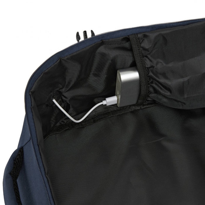 BPK2504 - Kono 20L Cabin Backpack with Red Trim for 15.6” Laptop – Water-Resistant Travel Daypack with Luggage Strap - Navy