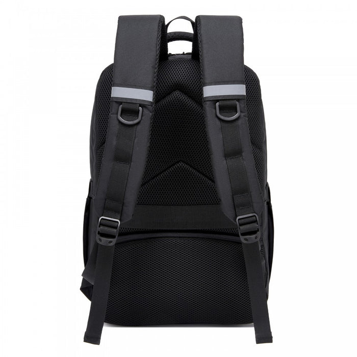 BPK2519 - Kono Laptop Backpack with 15.6" Laptop Compartment, Stylish Commuter Bag with Reflective Straps - Black