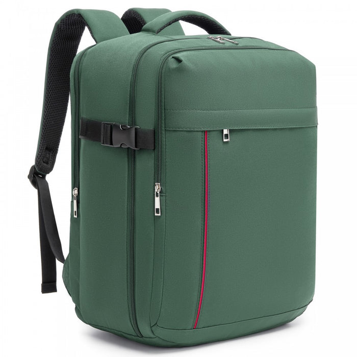 BPK2524 - Kono Spacious and Organised Personal-Item Backpack (40×30×20) with 15.6" Laptop Sleeve, Clamshell Main - Green
