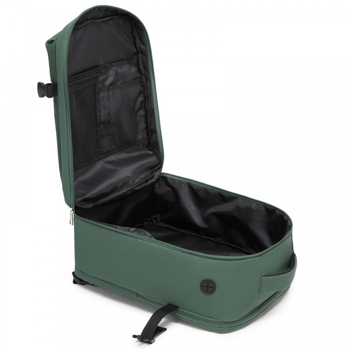 BPK2524 - Kono Spacious and Organised Personal-Item Backpack (40×30×20) with 15.6" Laptop Sleeve, Clamshell Main - Green