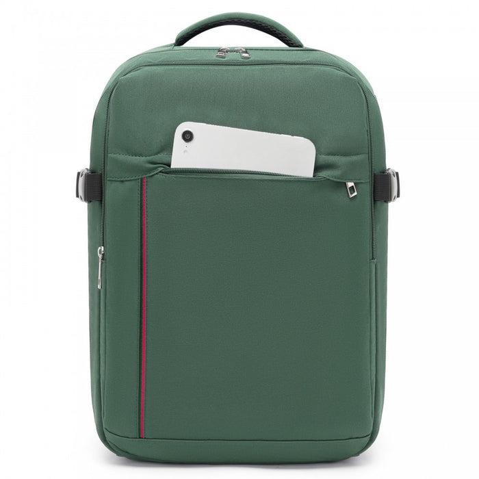 BPK2524 - Kono Spacious and Organised Personal-Item Backpack (40×30×20) with 15.6" Laptop Sleeve, Clamshell Main - Green