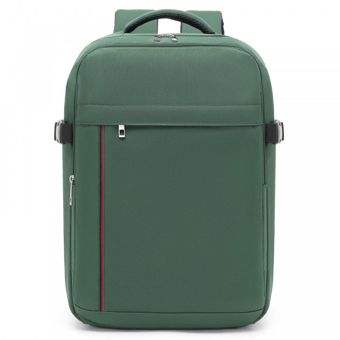 BPK2524 - Kono Spacious and Organised Personal-Item Backpack (40×30×20) with 15.6" Laptop Sleeve, Clamshell Main - Green