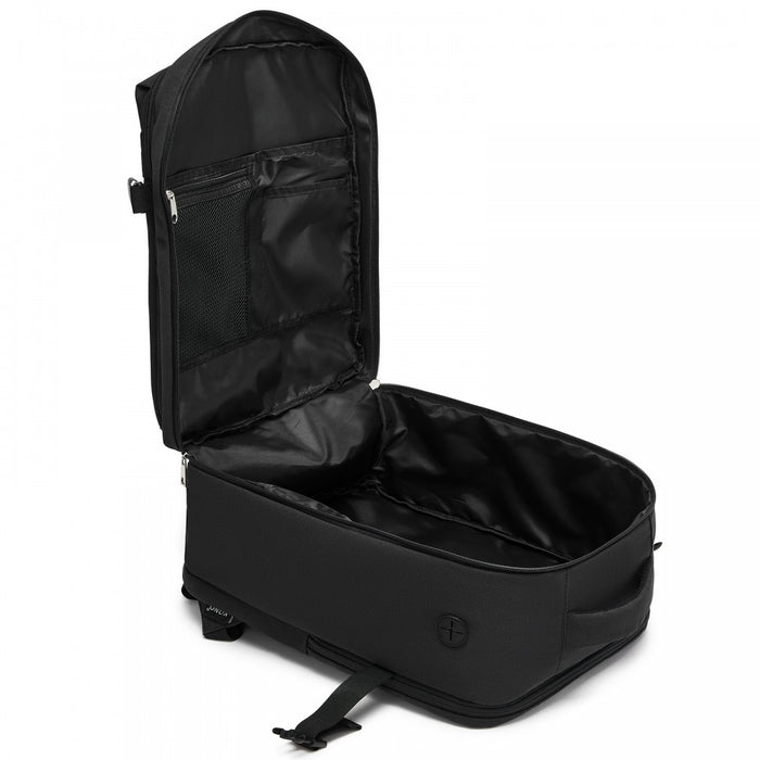 BPK2524 - Kono Spacious and Organised Personal-Item Backpack (40×30×20) with 15.6" Laptop Sleeve, Clamshell Main - Black