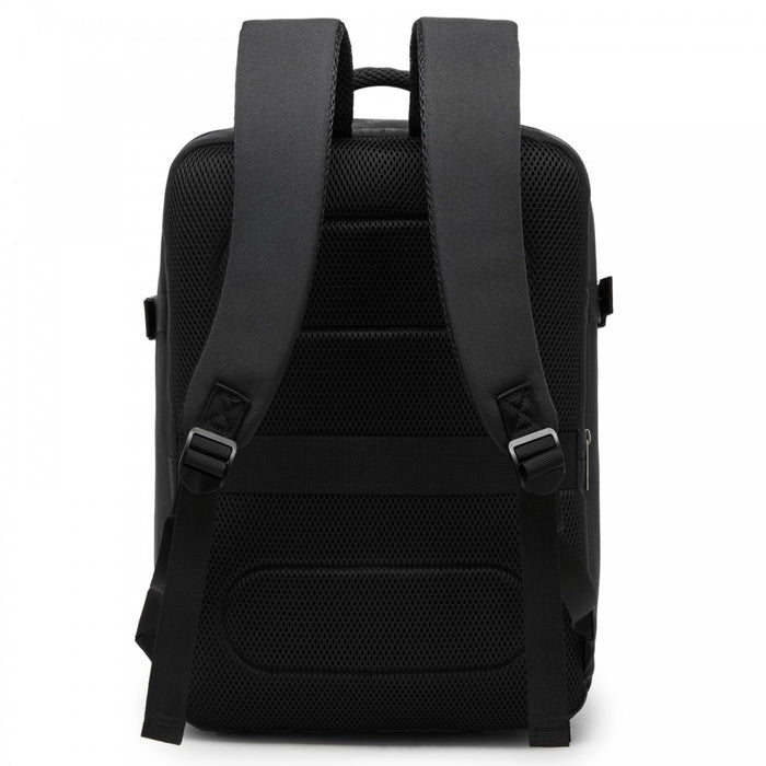 BPK2524 - Kono Spacious and Organised Personal-Item Backpack (40×30×20) with 15.6" Laptop Sleeve, Clamshell Main - Black