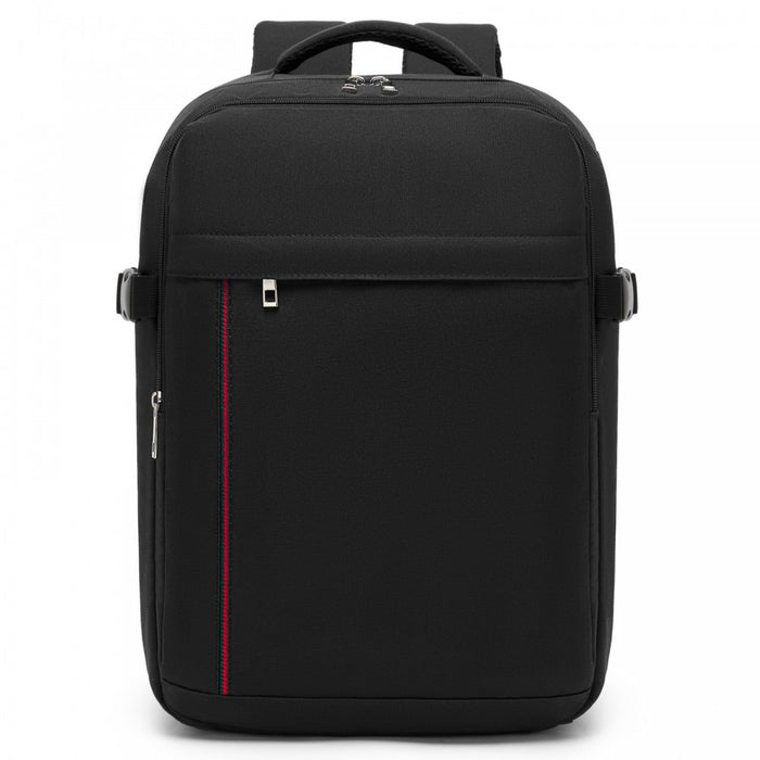 BPK2524 - Kono Spacious and Organised Personal-Item Backpack (40×30×20) with 15.6" Laptop Sleeve, Clamshell Main - Black