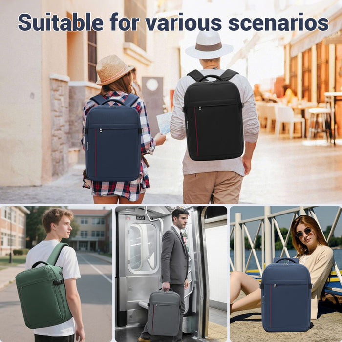 BPK2524 - Kono Spacious and Organised Personal-Item Backpack (40×30×20) with 15.6" Laptop Sleeve, Clamshell Main - Grey