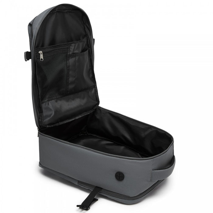 BPK2524 - Kono Spacious and Organised Personal-Item Backpack (40×30×20) with 15.6" Laptop Sleeve, Clamshell Main - Grey