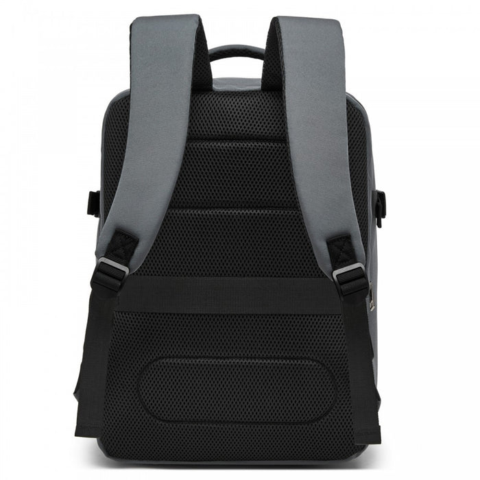 BPK2524 - Kono Spacious and Organised Personal-Item Backpack (40×30×20) with 15.6" Laptop Sleeve, Clamshell Main - Grey