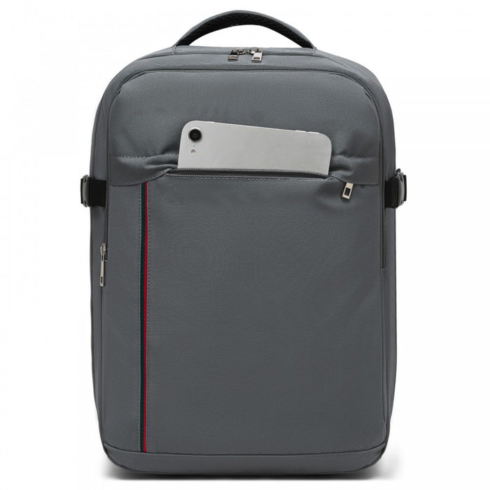 BPK2524 - Kono Spacious and Organised Personal-Item Backpack (40×30×20) with 15.6" Laptop Sleeve, Clamshell Main - Grey