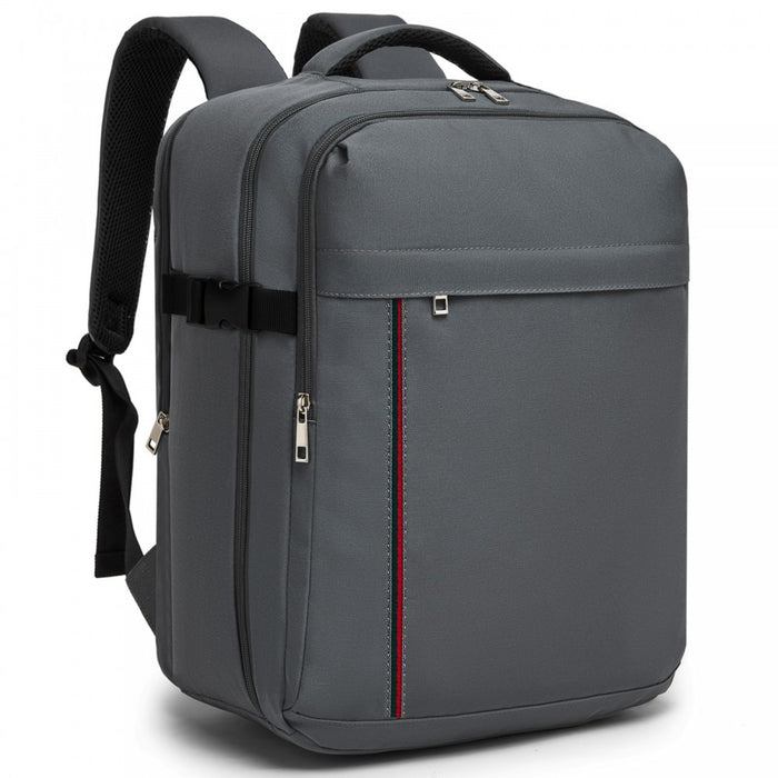 BPK2524 - Kono Spacious and Organised Personal-Item Backpack (40×30×20) with 15.6" Laptop Sleeve, Clamshell Main - Grey