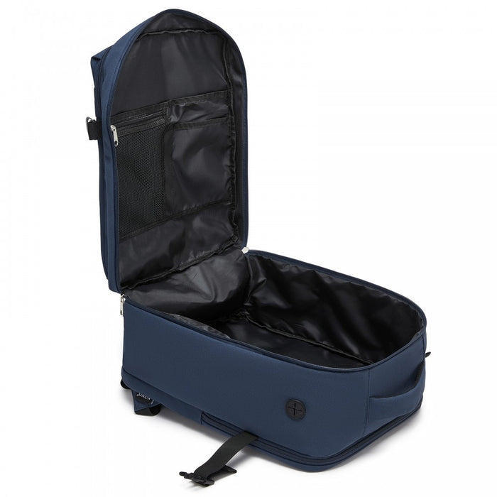 BPK2524 - Kono Spacious and Organised Personal-Item Backpack (40×30×20) with 15.6" Laptop Sleeve, Clamshell Main - Navy