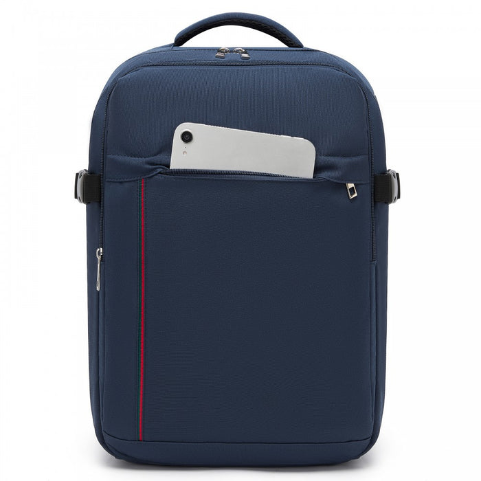 BPK2524 - Kono Spacious and Organised Personal-Item Backpack (40×30×20) with 15.6" Laptop Sleeve, Clamshell Main - Navy