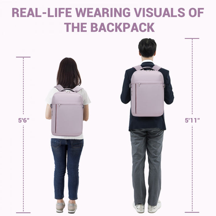BPK2524 - Kono Spacious and Organised Personal-Item Backpack (40×30×20) with 15.6" Laptop Sleeve, Clamshell Main - Purple
